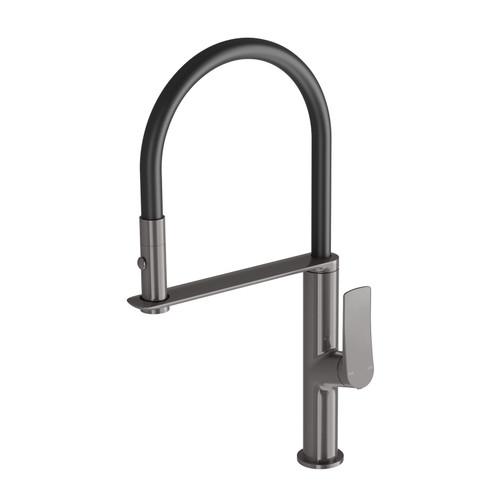 Kusabi Flexi Hose Sink Mixer Brushed Carbon [305041]