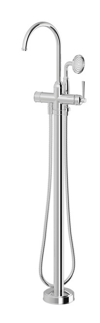 Cromford Floor Mounted Bath Mixer with Hand Shower Chrome [303672]