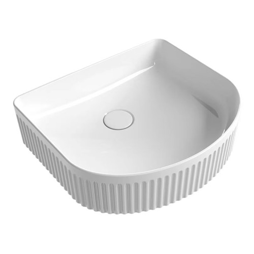 Cyrus Matte White Arch Above Counter Basin with V Groove Surface 415 x 365 x 120mm [305226]