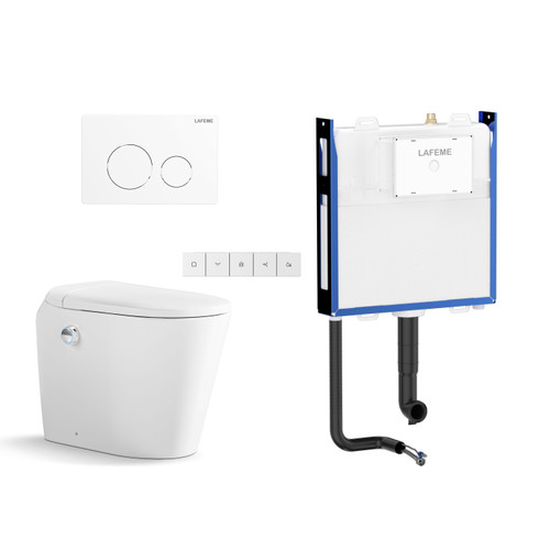 Autolux Inwall Cistern Floor Pan Smart Tolet with Matte White Flush Plate [304942]