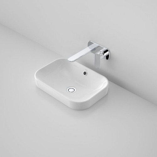 Luna Inset Basin (No Tap Landing) with Overflow White 0 Tap Holes [153100]