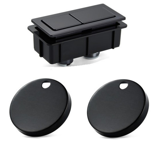 Back to Wall Toilet Button and Hinges Matte Black [305948]