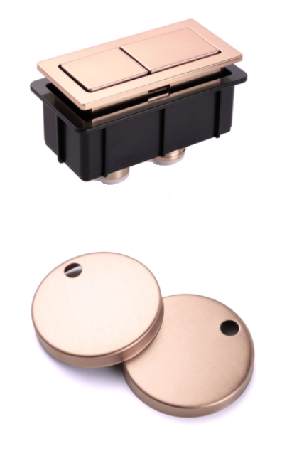 Back to Wall Toilet Button and Hinges Brushed Bronze [305976]
