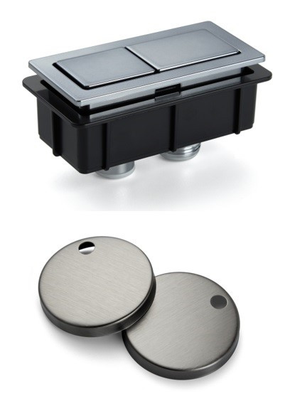 Back to Wall Toilet Button and Hinges Gunmetal [305978]