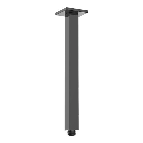 Shower Arm Ceiling Mount Straight Square Rail 300mm Black [168632]