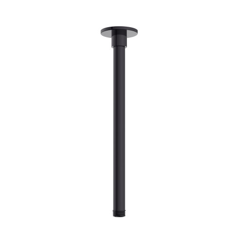 Shower Arm Ceiling Mount Straight Round Rail 300mm Black [168637]