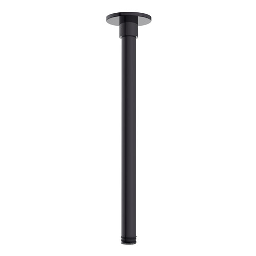 Shower Arm Ceiling Mount Straight Round Rail 300mm Black [168637]