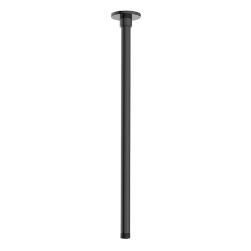 Shower Arm Ceiling Mount Straight Round Rail 450mm Black [168639]