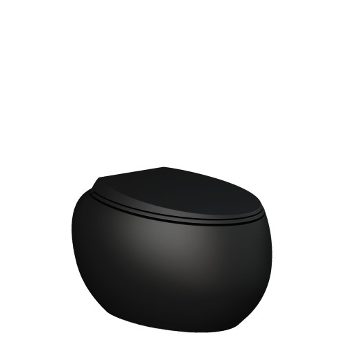 RAK Cloud Wall-Hung Toilet Suite, Pan + Soft Close Seat ONLY (cistern not included), Matte Black [306084]