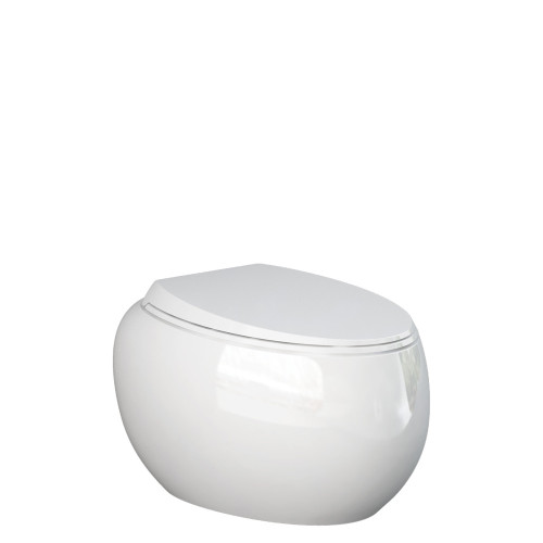 RAK Cloud Wall-Hung Toilet Suite, Pan + Soft Close Seat ONLY (cistern not included), Alpine Gloss White [306118]