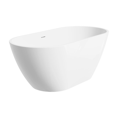 Koko Freestanding Acrylic Bath with Overflow 1500mm Gloss White [305816]