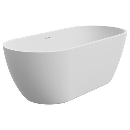 Koko Freestanding Acrylic Bath with Overflow 1680mm Matte White [305823]