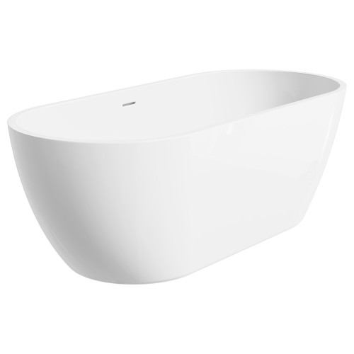 Koko Freestanding Acrylic Bath with Overflow 1680mm Gloss White [305814]