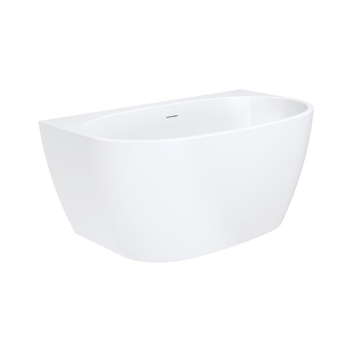 Keeto Back-To-Wall Acrylic Bath with Overflow 1300mm Gloss White [305846]