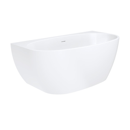 Keeto Back-To-Wall Acrylic Bath with Overflow 1500mm Gloss White [305822]