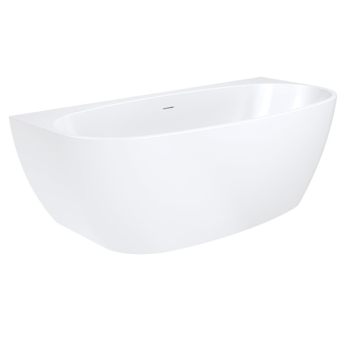 Keeto Back-To-Wall Acrylic Bath with Overflow 1700mm Gloss White [305847]