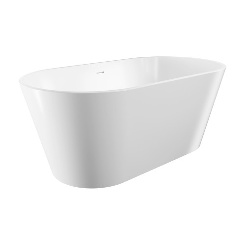 Austin Freestanding Acrylic Bath with Overflow 1500mm Gloss White [305852]
