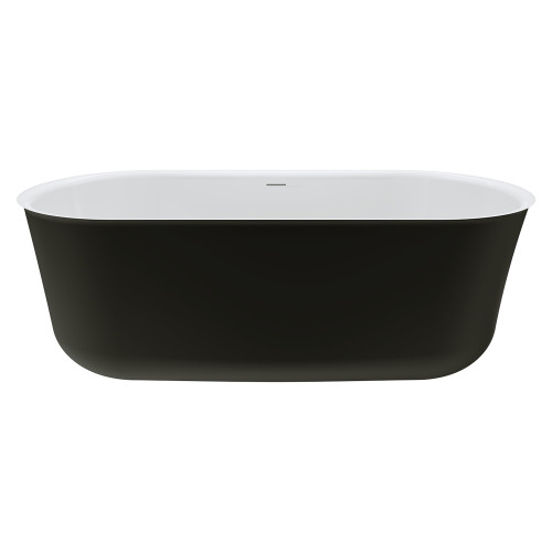 Windsor Freestanding Acrylic Bath with Overflow 1700mm Matte Black [305824]