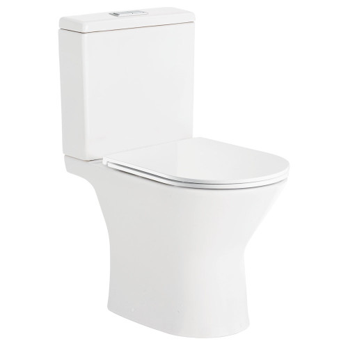Chica Close-Coupled Toilet Suite with Soft Close Slim Seat, S Trap 90-160mm Gloss White [306096]