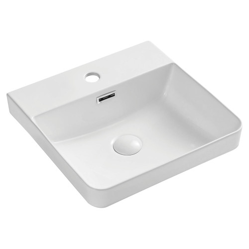 Petra Semi-Inset Basin Gloss White 1 Tap Hole [306028]