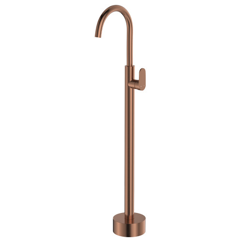 Empire Slim Floor Mounted Basin/Bath Mixer Brushed Copper [306244]