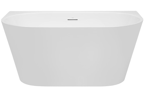Alegra 1400 Back-to-Wall Freestanding Bath with Integrated Overflow White [306355]