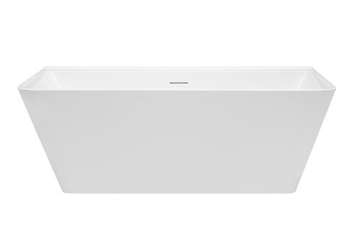 Aria 1690 Back-to-Wall Freestanding Bath with Integrated Overflow White [306343]