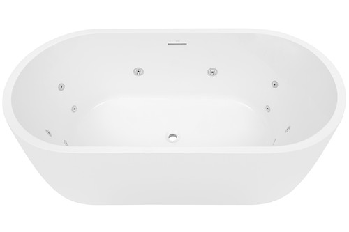 Elisi 1700 Freestanding Spa Bath 12 Jets with Integrated Overflow White [306359]