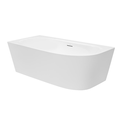 Natalia 1500 Left Back-to-Corner Freestanding Bath with Integrated Overflow White [306351]