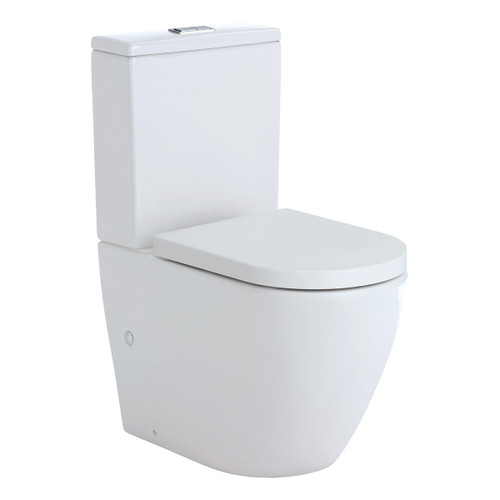 Koko Rimless Back-to-Wall Suite S Trap 160-230 Set Out with Quick Release Soft Close SeatWhite [168946]
