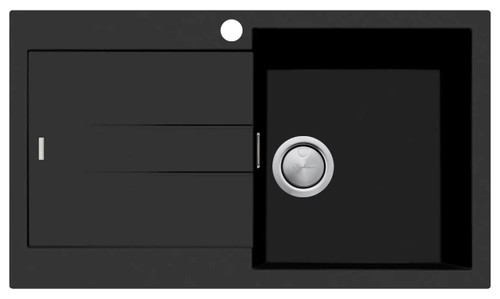 Single Bowl Topmount Sink with Left Drainer Matte Black [302246]