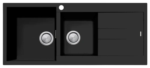 1 & 3/4 Bowl Topmount Sink with Right Drainer Matte Black [302255]