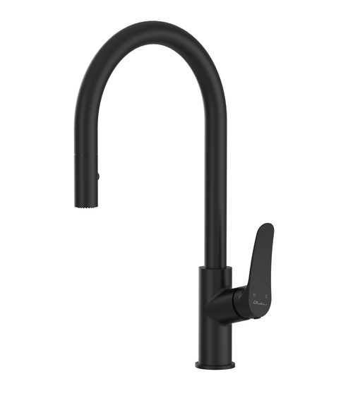 Verona Pull-Out Gooseneck Spray Mixer Matte Black LF [302424]