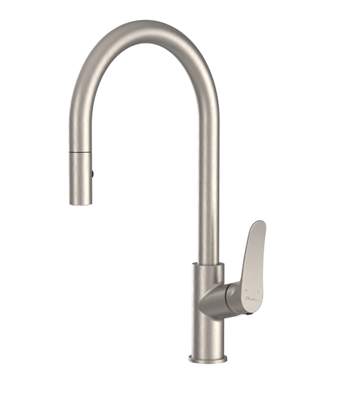 Verona Pull-Out Gooseneck Spray Mixer Brushed Nickel LF [302393]
