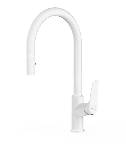 Verona Pull-Out Gooseneck Spray Mixer white LF [302396]