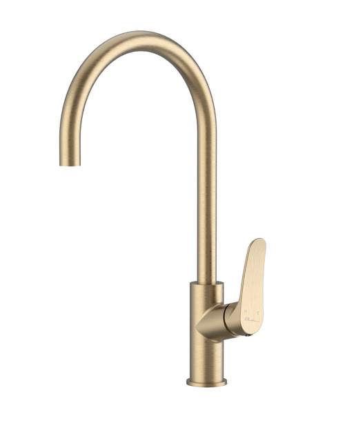 Verona Gooseneck Sink Mixer Classic Gold LF [302430]
