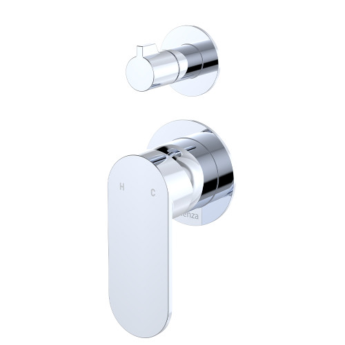 Empire Slim Wall Mixer with Diverter Small Round Plates Vertical Chrome [307768]