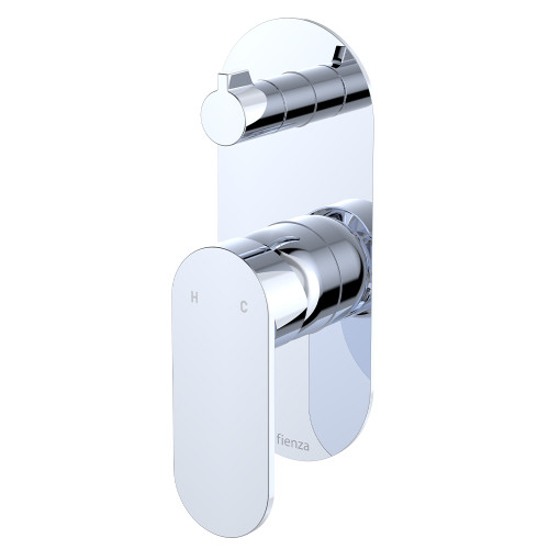 Empire Slim Wall Mixer with Diverter Large Oval Plate Vertical Chrome [307801]