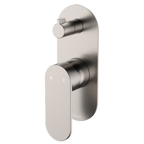 Empire Slim Wall Mixer with Diverter Large Oval Plate Vertical Brushed Nickel [307765]