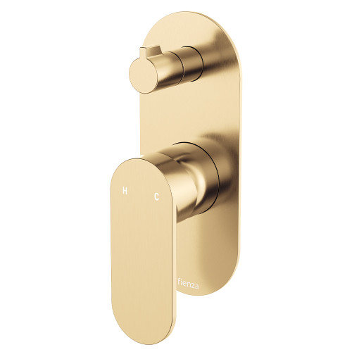 Empire Slim Wall Mixer with Diverter Large Oval Plate Vertical Urban Brass [307754]