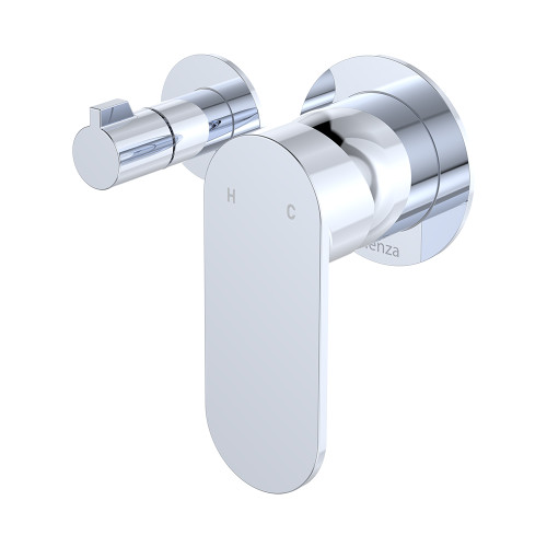 Empire Slim Wall Mixer with Diverter Small Round Plates Horizontal Chrome [307753]