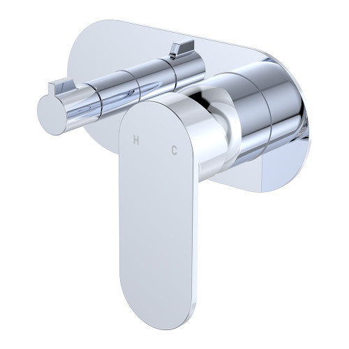 Empire Slim Wall Mixer with Diverter Large Oval Plate Horizontal Chrome [307764]