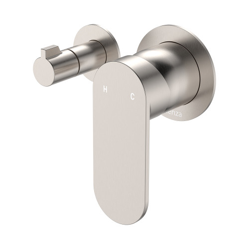 Empire Slim Wall Mixer with Diverter Small Round Plates Horizontal Brushed Nickel [307756]