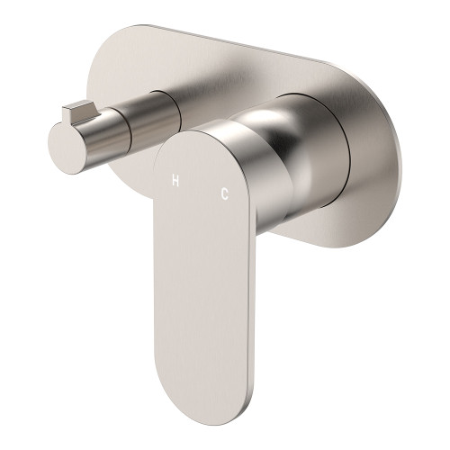 Empire Slim Wall Mixer with Diverter Large Oval Plate Horizontal Brushed Nickel [307799]