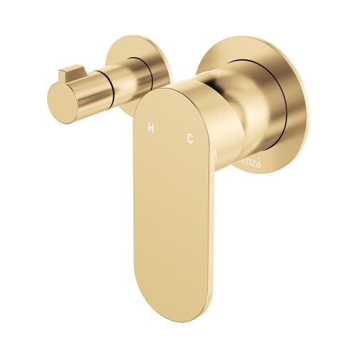 Empire Slim Wall Mixer with Diverter Small Round Plates Horizontal Urban Brass [307798]