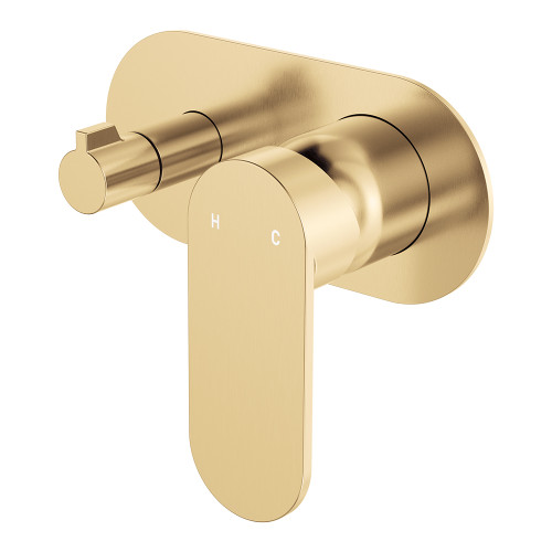 Empire Slim Wall Mixer with Diverter Large Oval Plate Horizontal Urban Brass [307752]