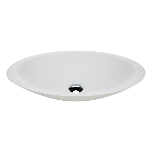 Bahama Stone Above Counter Solid Surface Basin 600mm x 350mm x 105mm Matte White [169415]