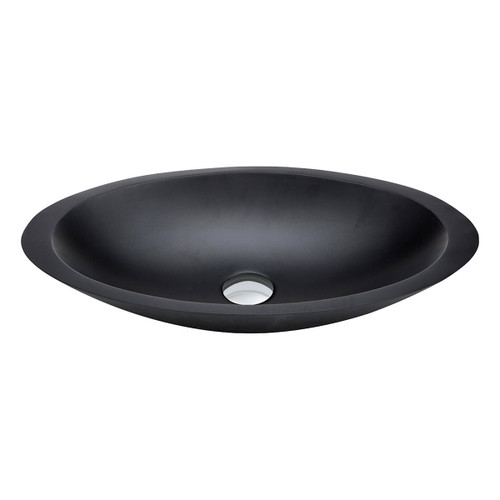 Bahama Above Counter Cast Stone Basin 600mm x 350mm x 105mm Matte Black [169418]