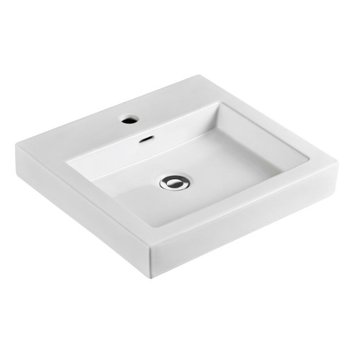 Como Above Counter Basin with Overflow White 1 Tap Hole [139665]