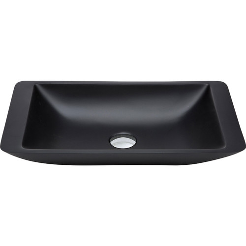 Classique Above Counter Solid Surface Basin 600mm x 345mm x 105mm Matte Black [190221]